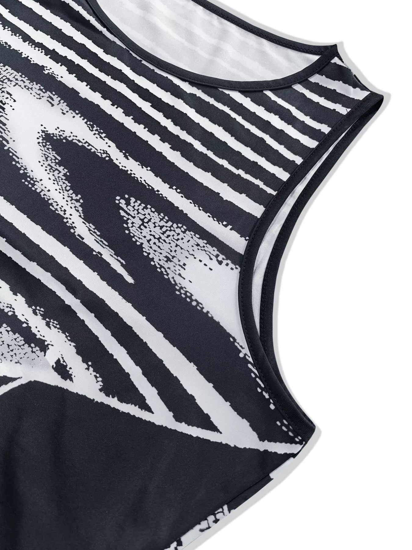 Plus Size Sleeveless Bodycon Maxi Dress with Abstract Print - Rochelle's House LLC