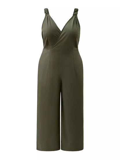 Plus Size Smocked Wide Leg Jumpsuit - Rochelle's House LLC