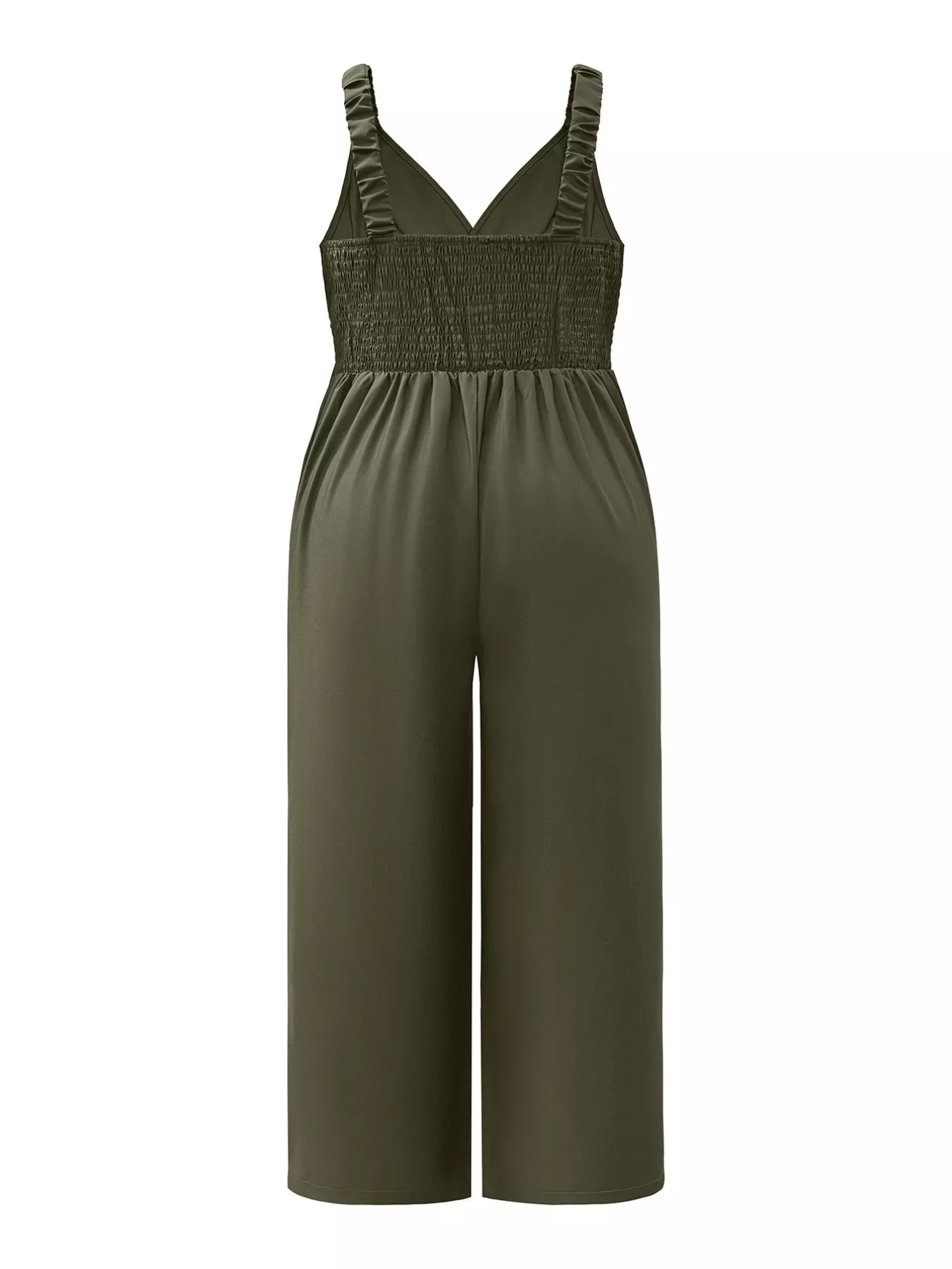 Plus Size Smocked Wide Leg Jumpsuit - Rochelle's House LLC