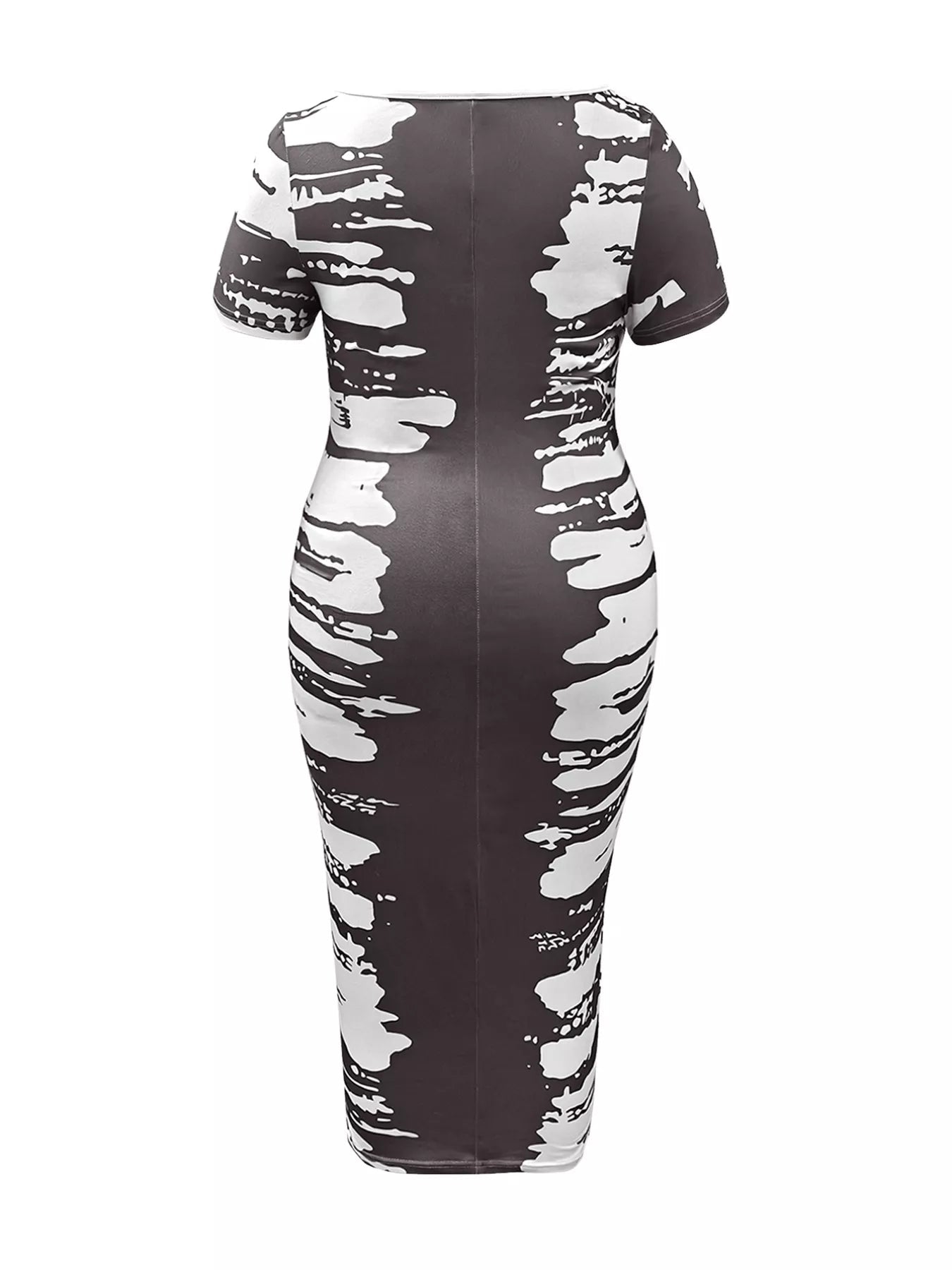 Plus Size Square Neck Short Sleeve Dress - Rochelle's House LLC