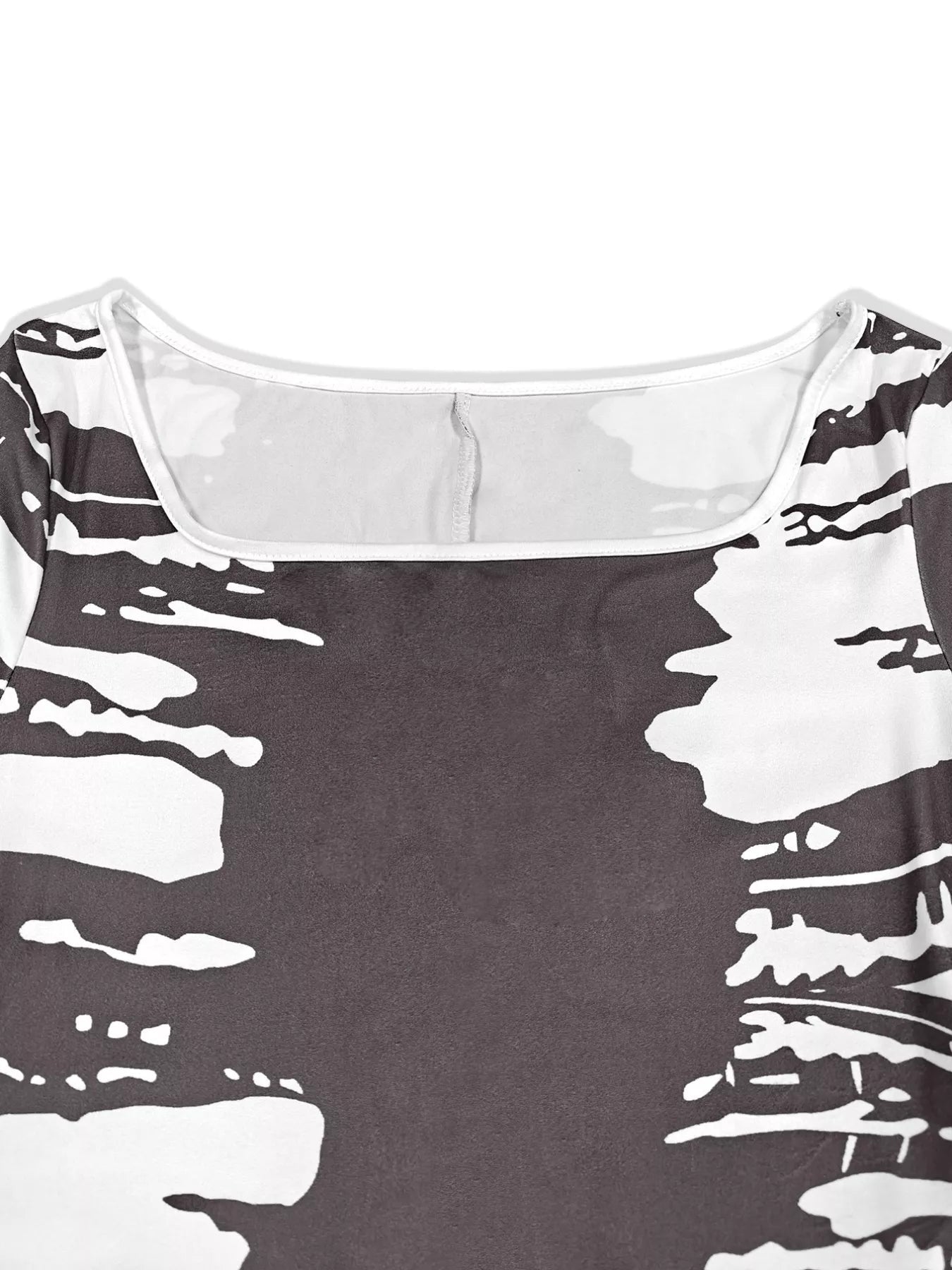 Plus Size Square Neck Short Sleeve Dress - Rochelle's House LLC