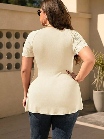 Back view of product with easy, flowy drape
