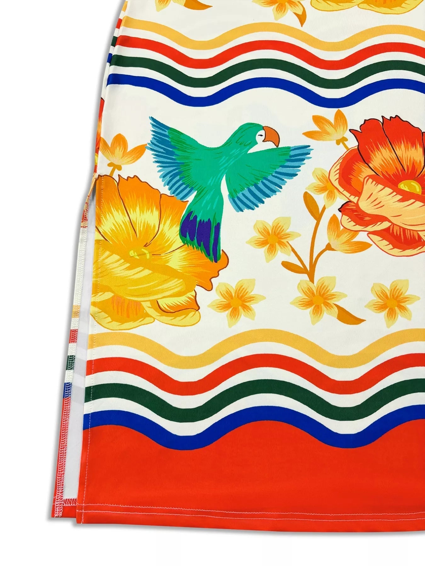 Plus Size Tropical Parrot Print Sleeveless Midi Dress - Rochelle's House LLC