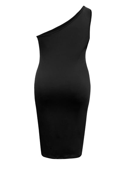 Plus Size Twisted One Shoulder Sleeveless Midi Dress - Rochelle's House LLC