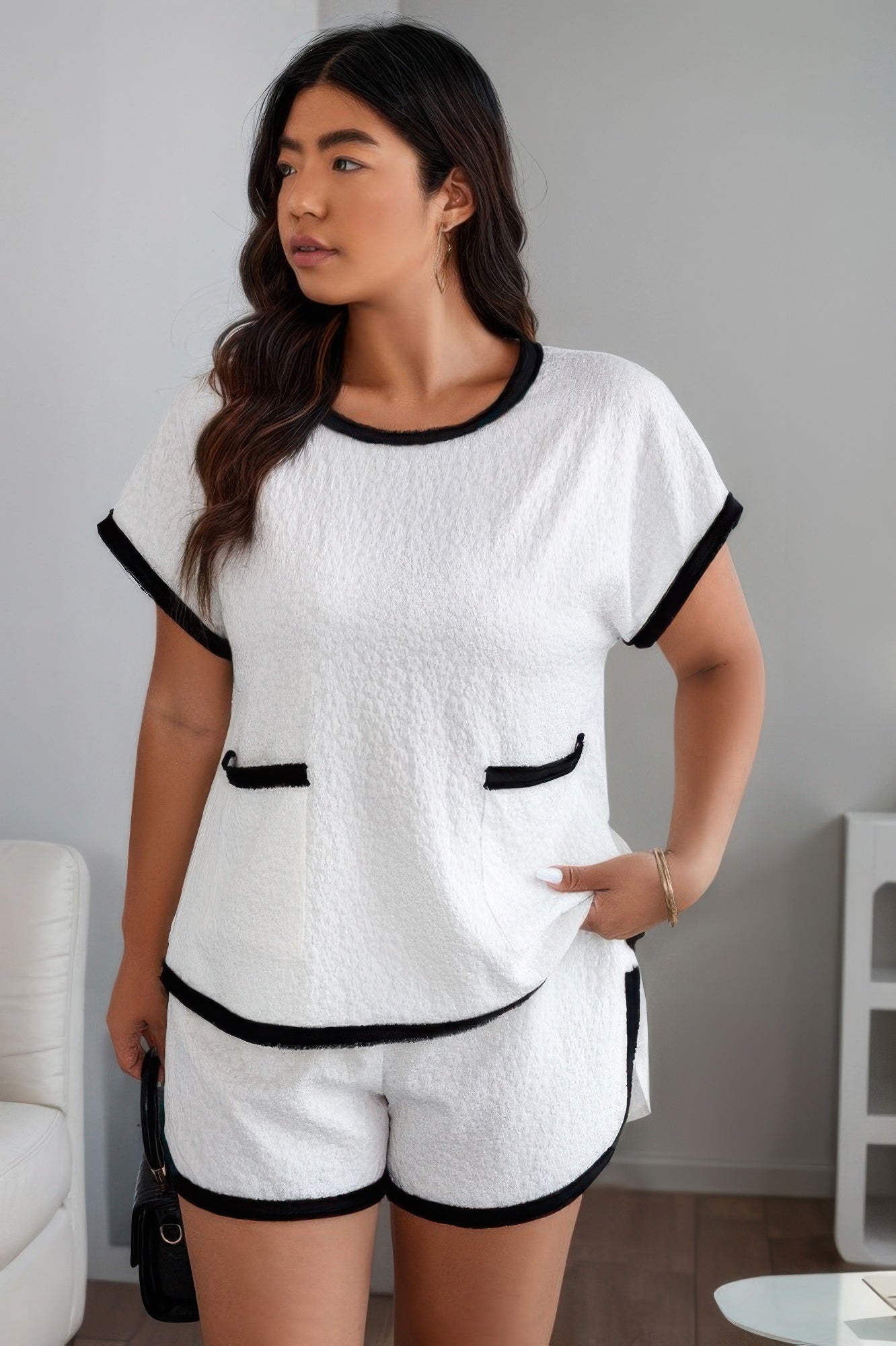 Lifestyle image of product styled for a chic daytime look