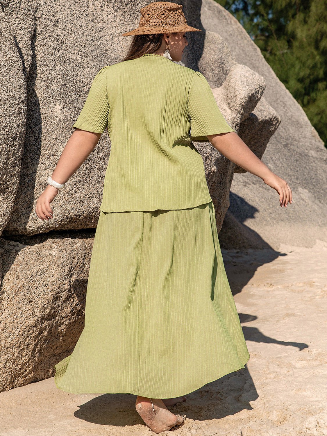 Back view of product with easy, flowy drape
