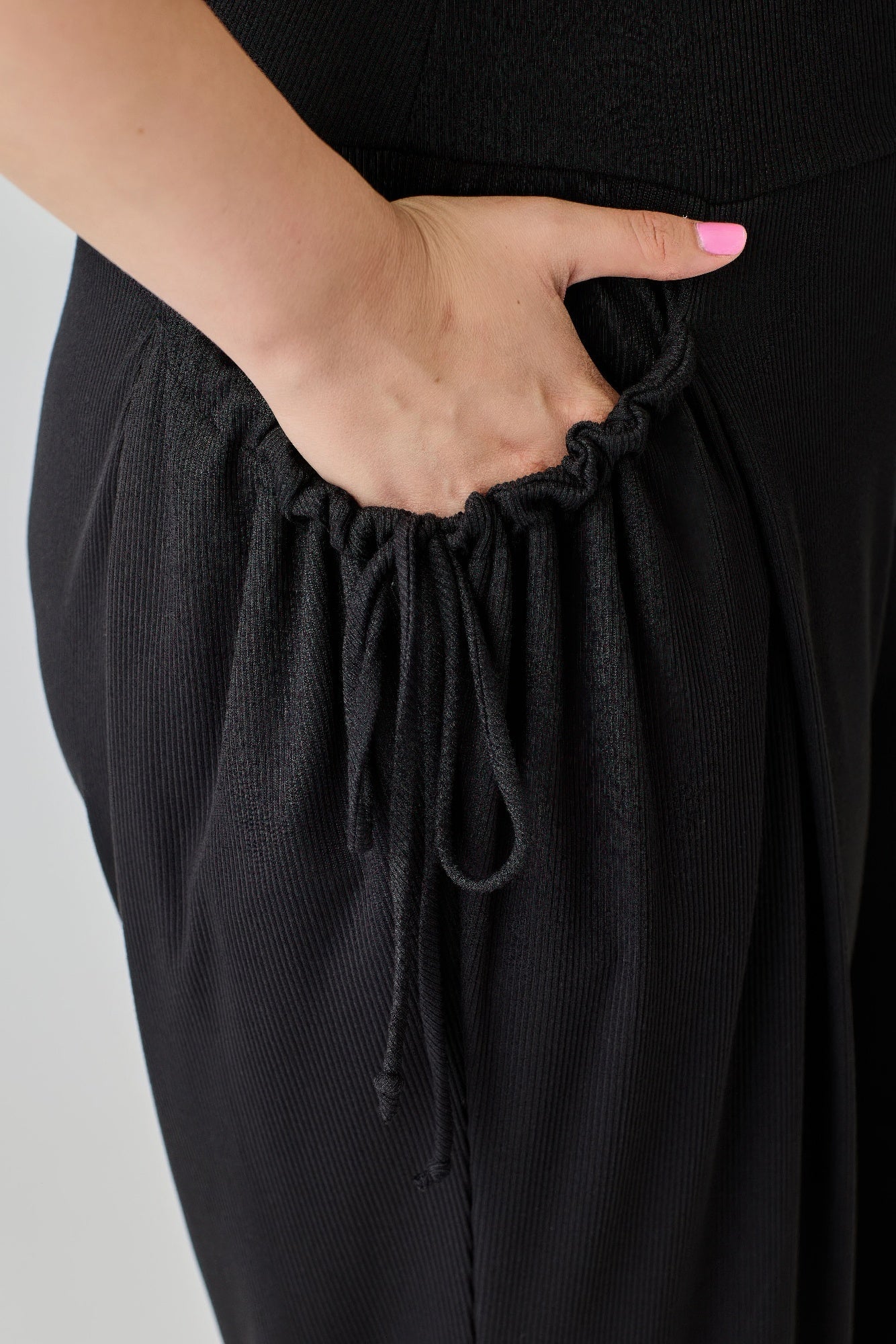 Plus Size Wide - leg Pants W Side Drawstring Detail - Rochelle's House LLC