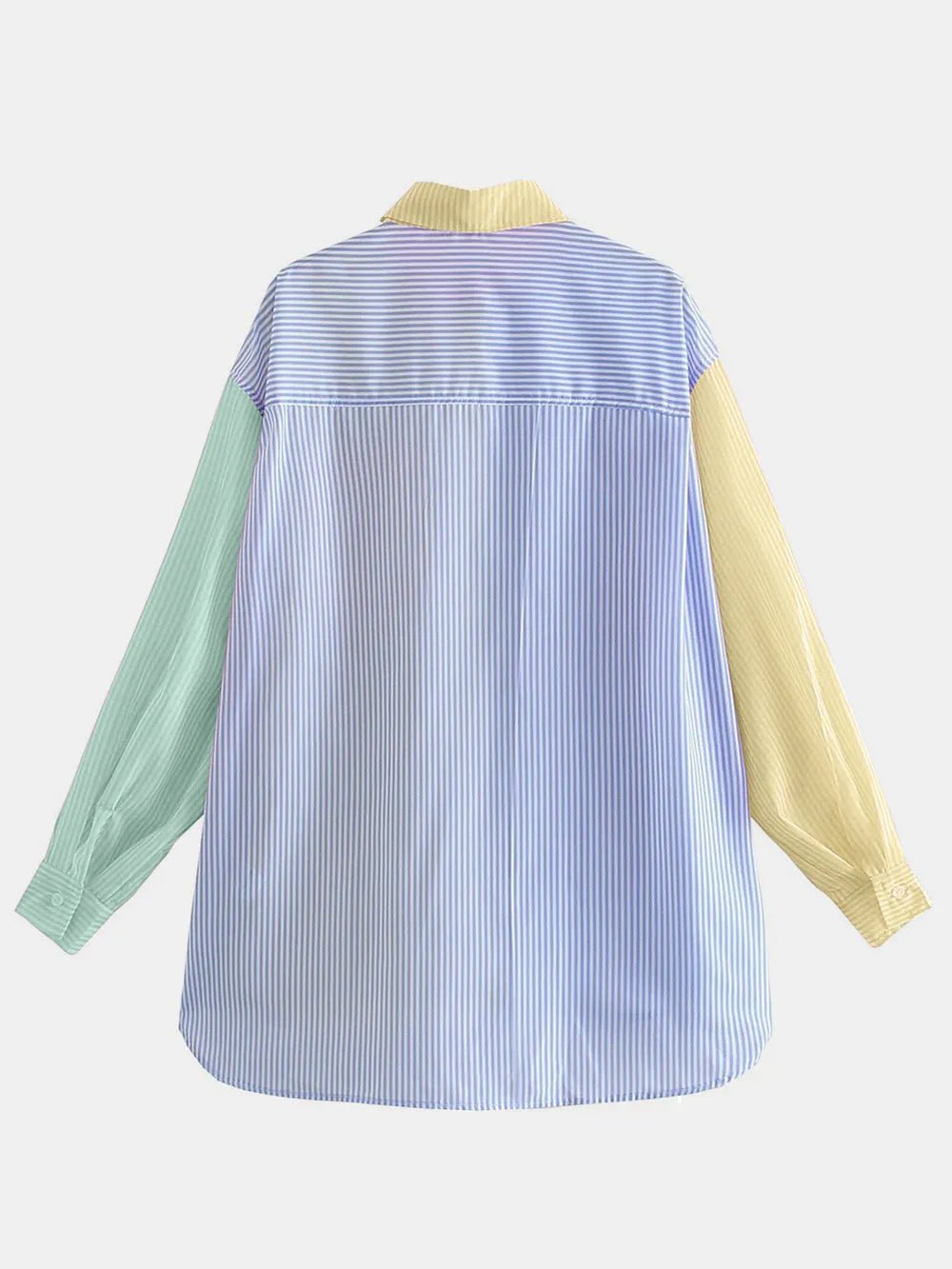 Pocketed Color Block Long Sleeve Shirt - Rochelle's House LLC