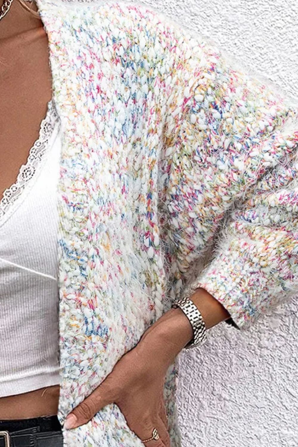 Pocketed Open Front Long Sleeve Cardigan - Rochelle's House LLC