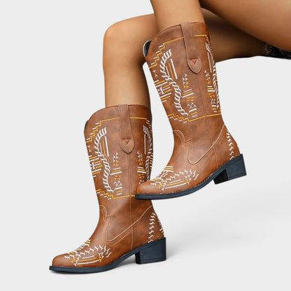 Point Toe Block Heels Boots