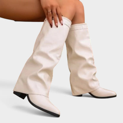 Point Toe Block Heels Boots