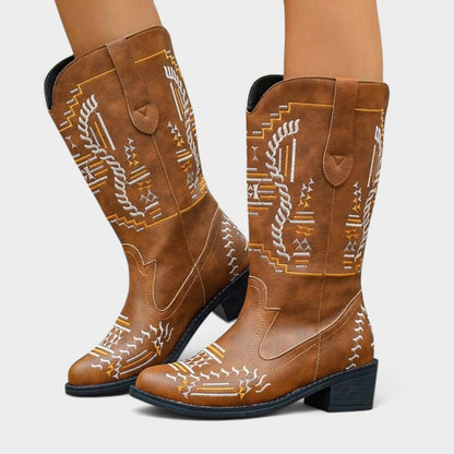 Point Toe Block Heels Boots