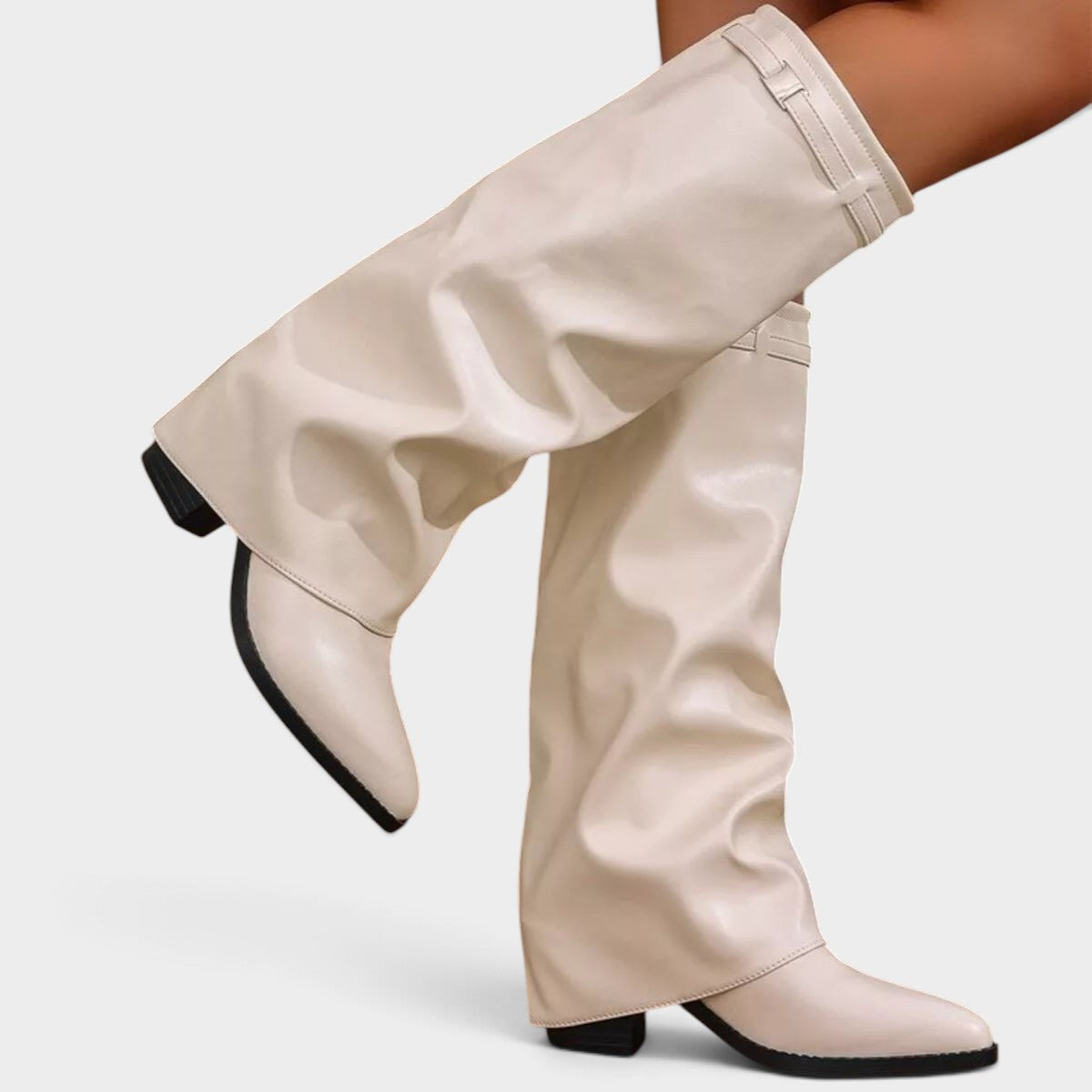Point Toe Block Heels Boots