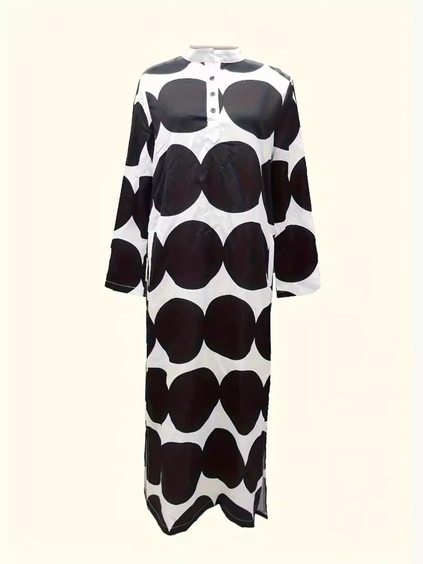 Polka Dot Print Long Sleeve Midi Dress - Rochelle's House LLC