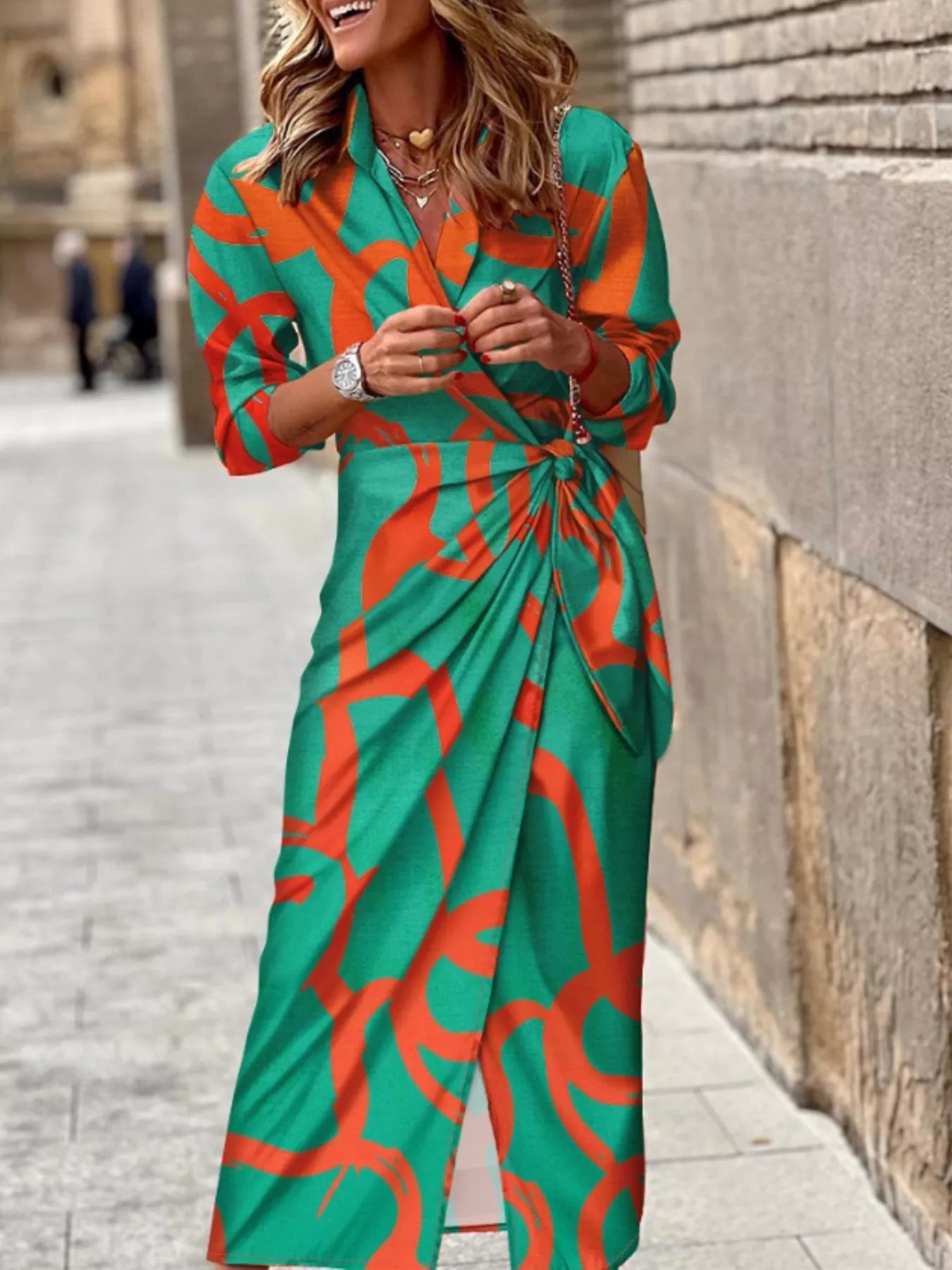 Back view of product with easy, flowy drape