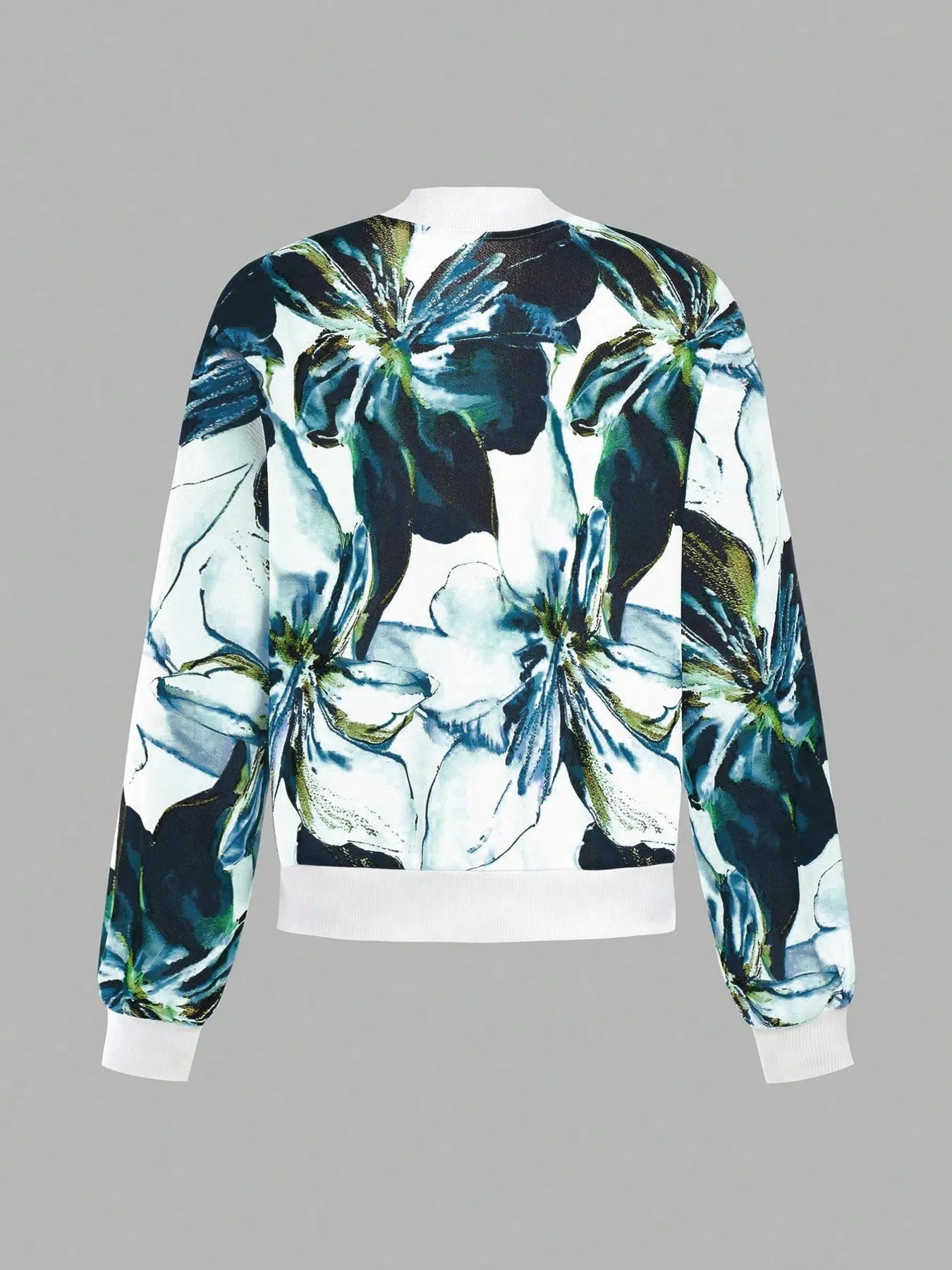 Printed Zip Up Long Sleeve Jacket - Rochelle's House LLC