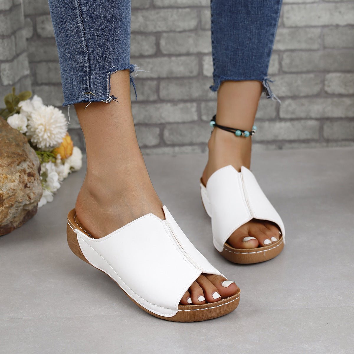 PU Leather Open Toe Sandals - Rochelle's House LLC