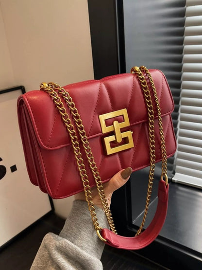 Quilted Flap Chain Crossbody Bag - Rochelle's House LLC