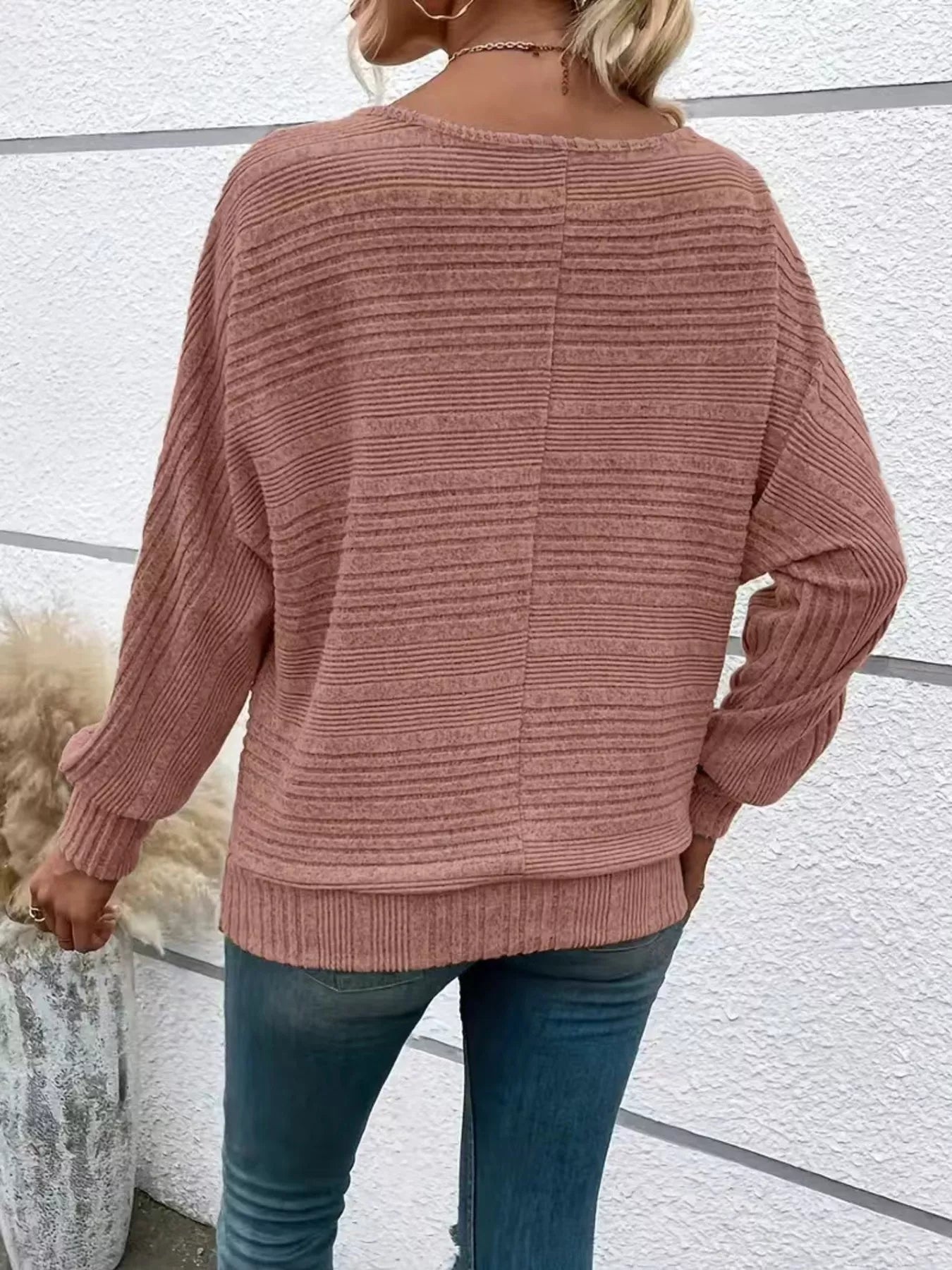 Ribbed Knit Quarter Zip Sweatshirt - Rochelle's House LLC