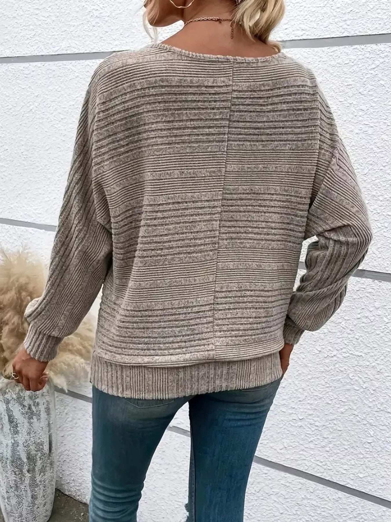 Ribbed Knit Quarter Zip Sweatshirt - Rochelle's House LLC