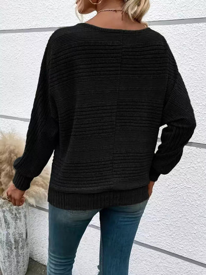 Ribbed Knit Quarter Zip Sweatshirt - Rochelle's House LLC