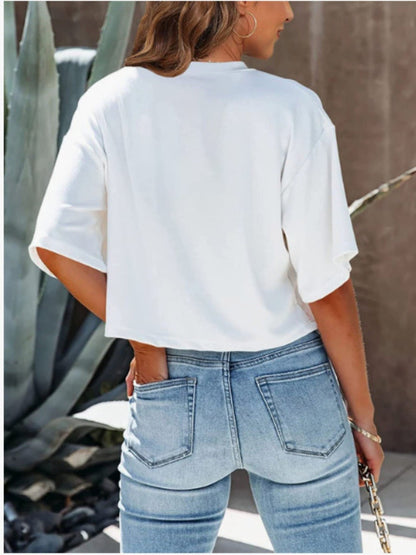 Round Neck Half Sleeve T-Shirt - Rochelle's House LLC