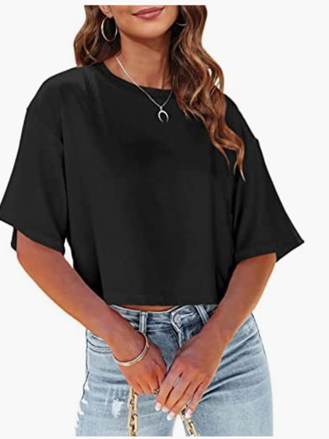Round Neck Half Sleeve T-Shirt - Rochelle's House LLC