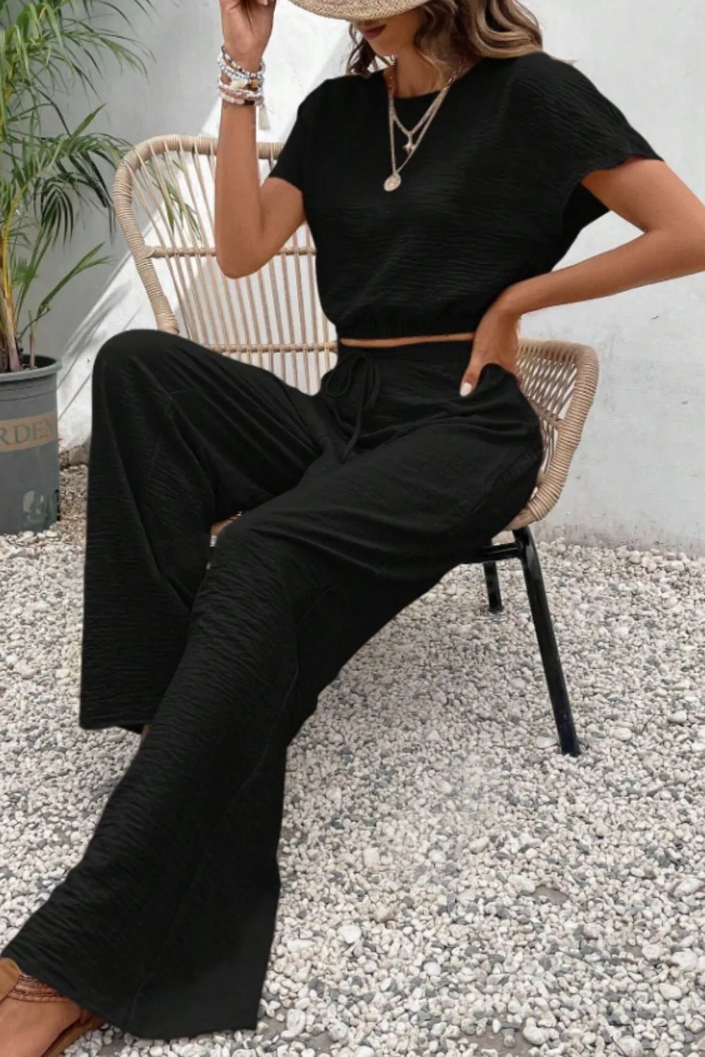 Lifestyle image of product styled for a chic daytime look