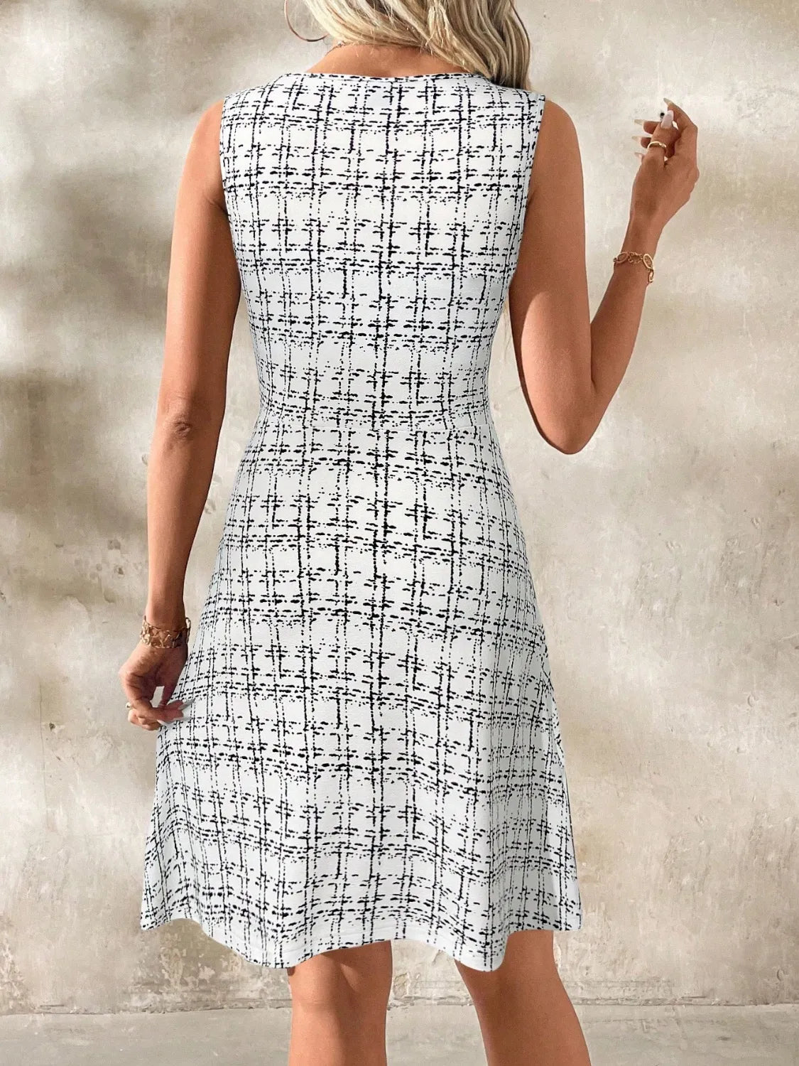 Round Neck Sleeveless Dress - Rochelle's House LLC