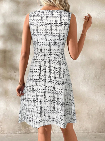 Round Neck Sleeveless Dress - Rochelle's House LLC