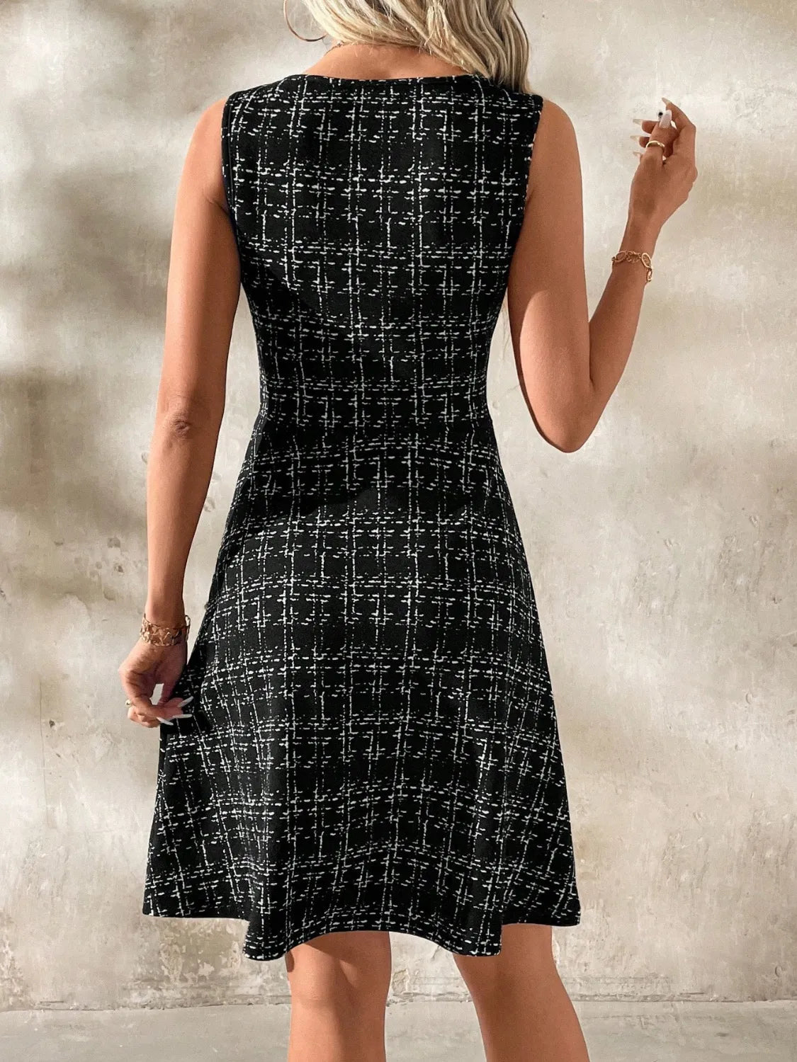 Round Neck Sleeveless Dress - Rochelle's House LLC