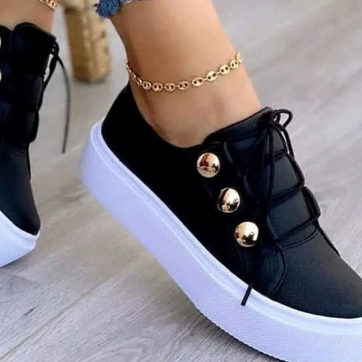 Round Toe Platform Sneakers - Rochelle's House LLC