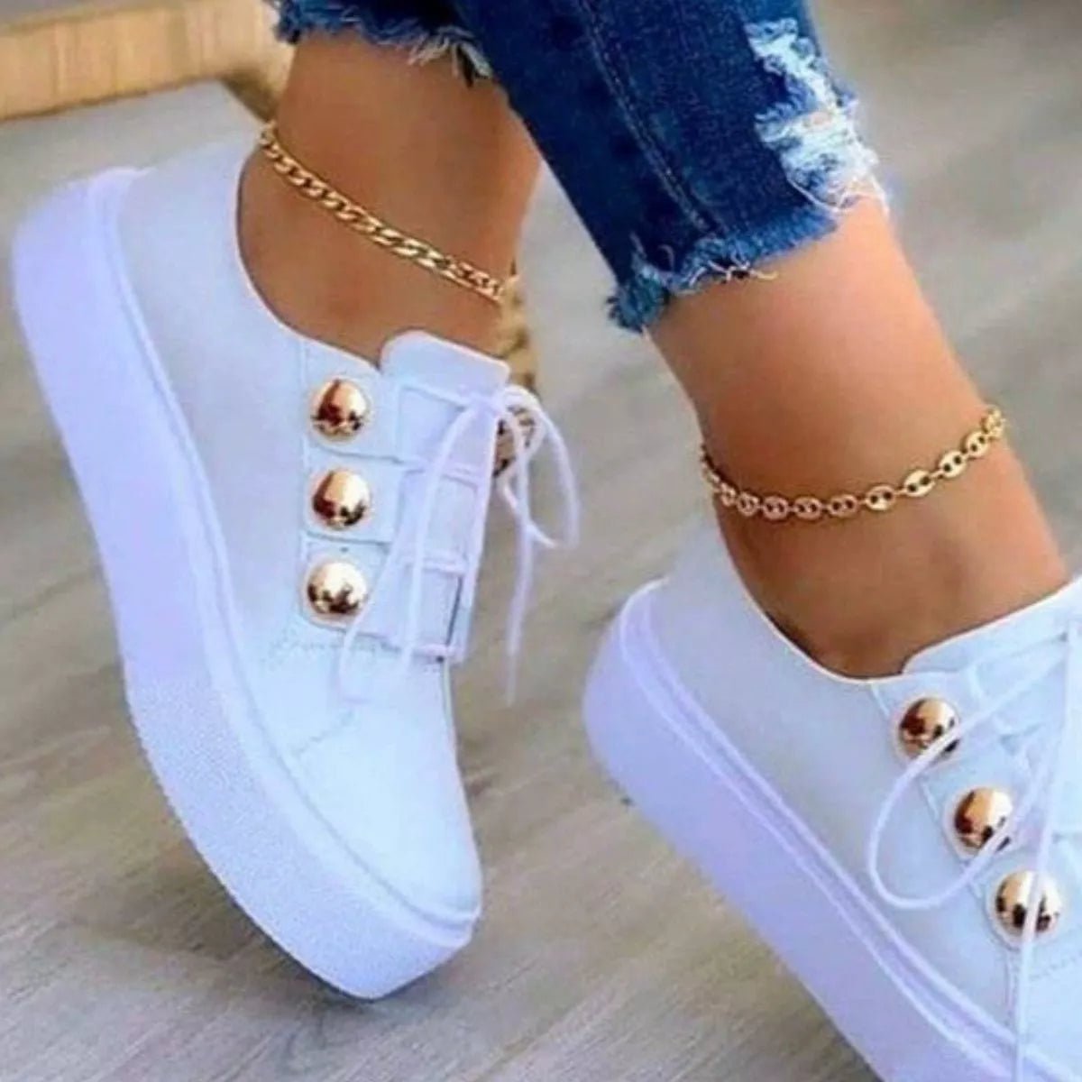 Round Toe Platform Sneakers - Rochelle's House LLC