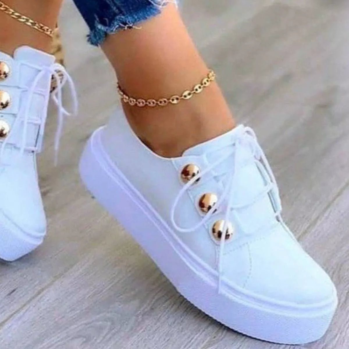 Round Toe Platform Sneakers - Rochelle's House LLC