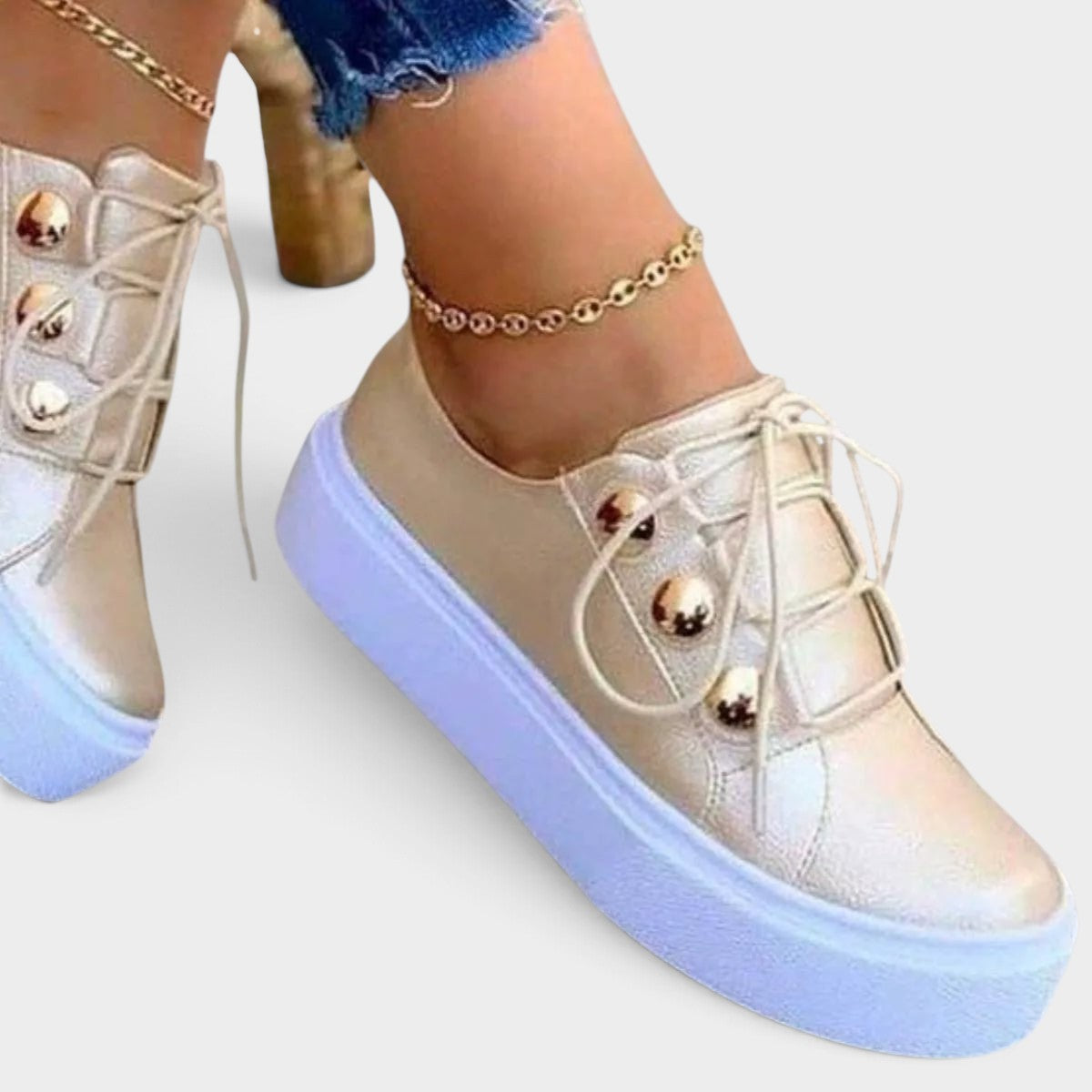 Round Toe Platform Sneakers