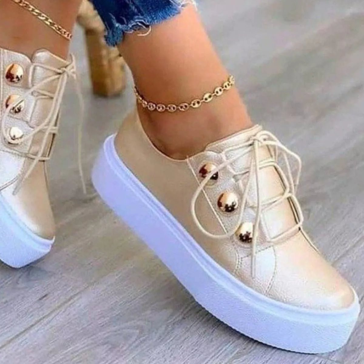 Round Toe Platform Sneakers - Rochelle's House LLC