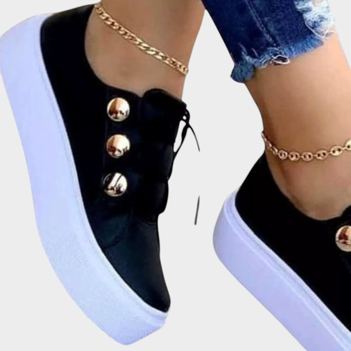 Round Toe Platform Sneakers