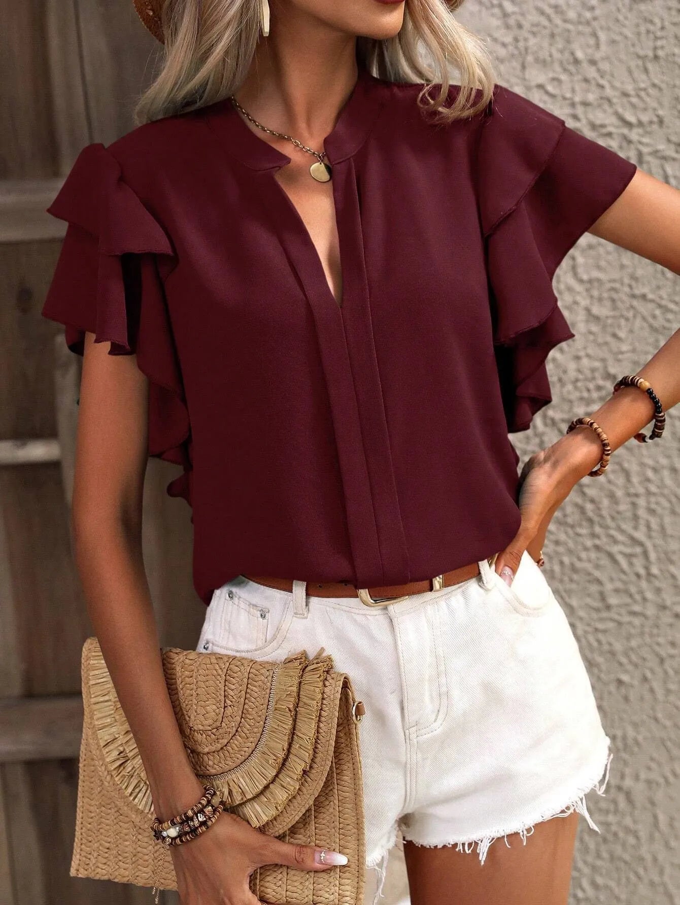 Lifestyle image of product styled for a chic daytime look