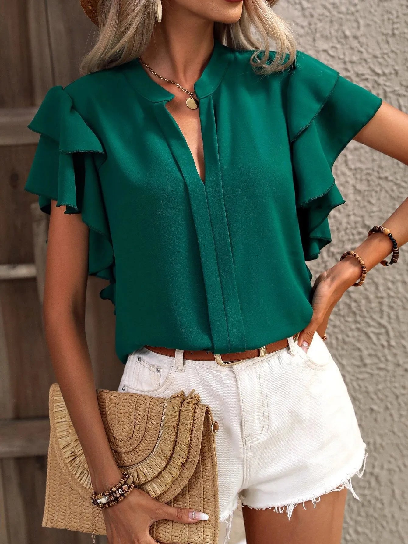 Lifestyle image of product styled for a chic daytime look