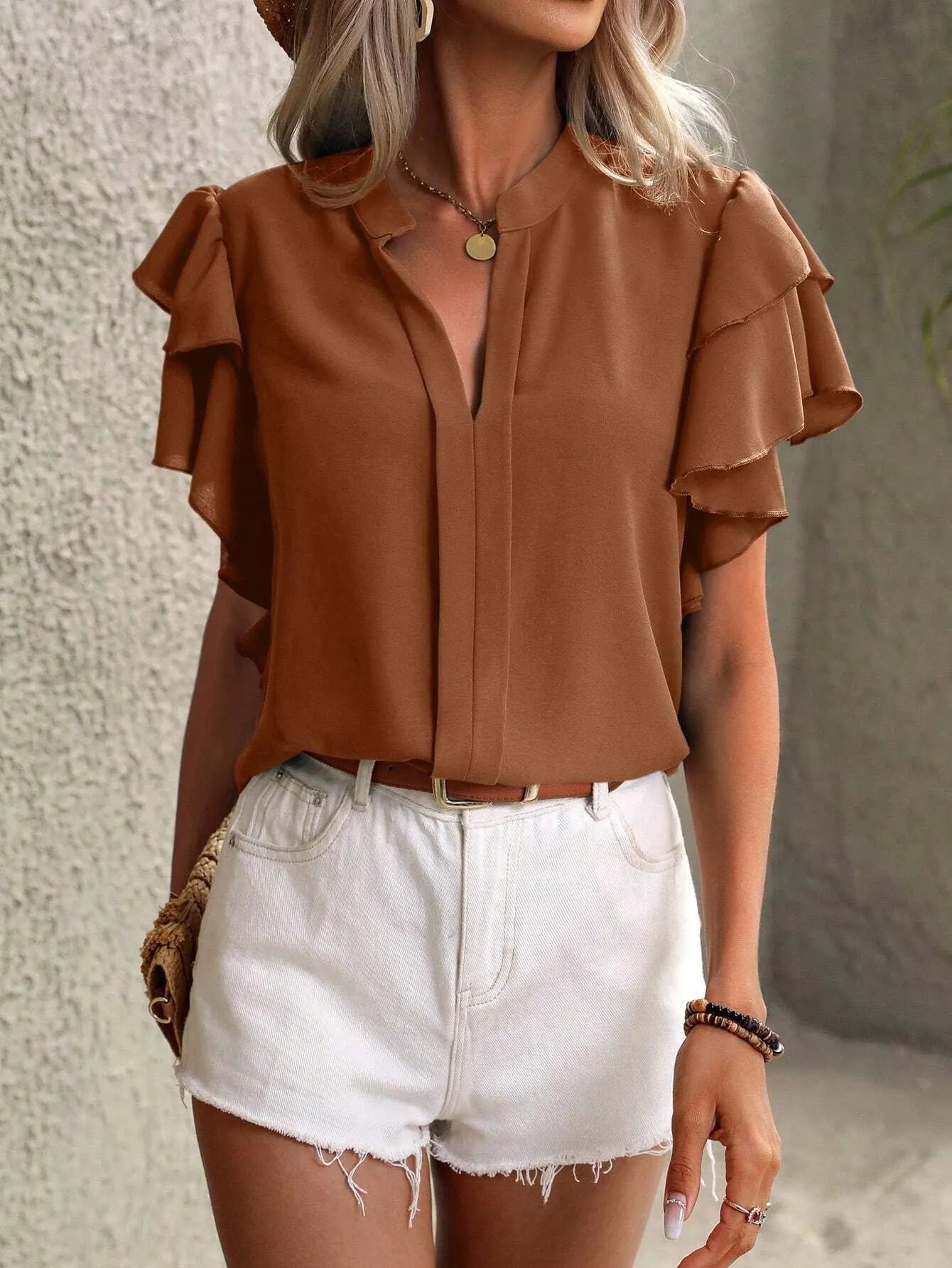 Lifestyle image of product styled for a chic daytime look