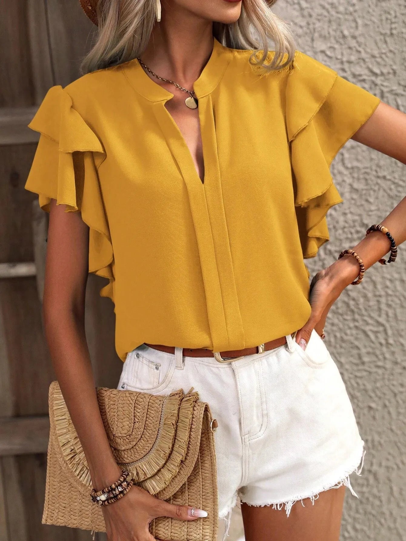 Lifestyle image of product styled for a chic daytime look
