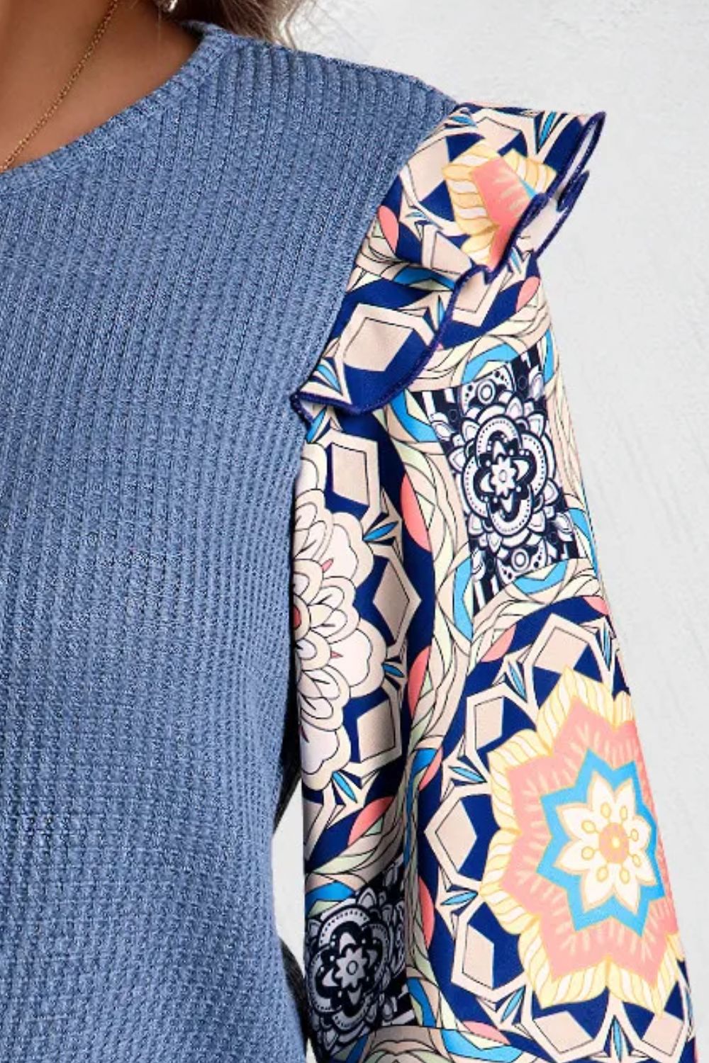 Side view of product highlighting flattering shape and movement