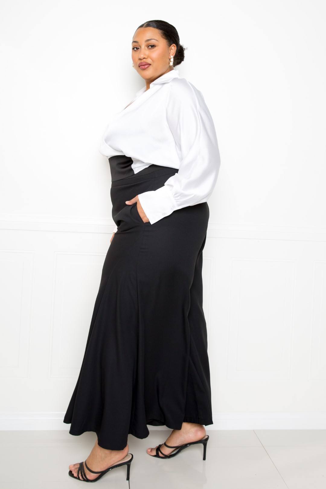 Back view of product with easy, flowy drape