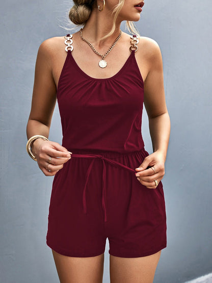 Scoop Neck Romper with Pockets - Rochelle's House LLC
