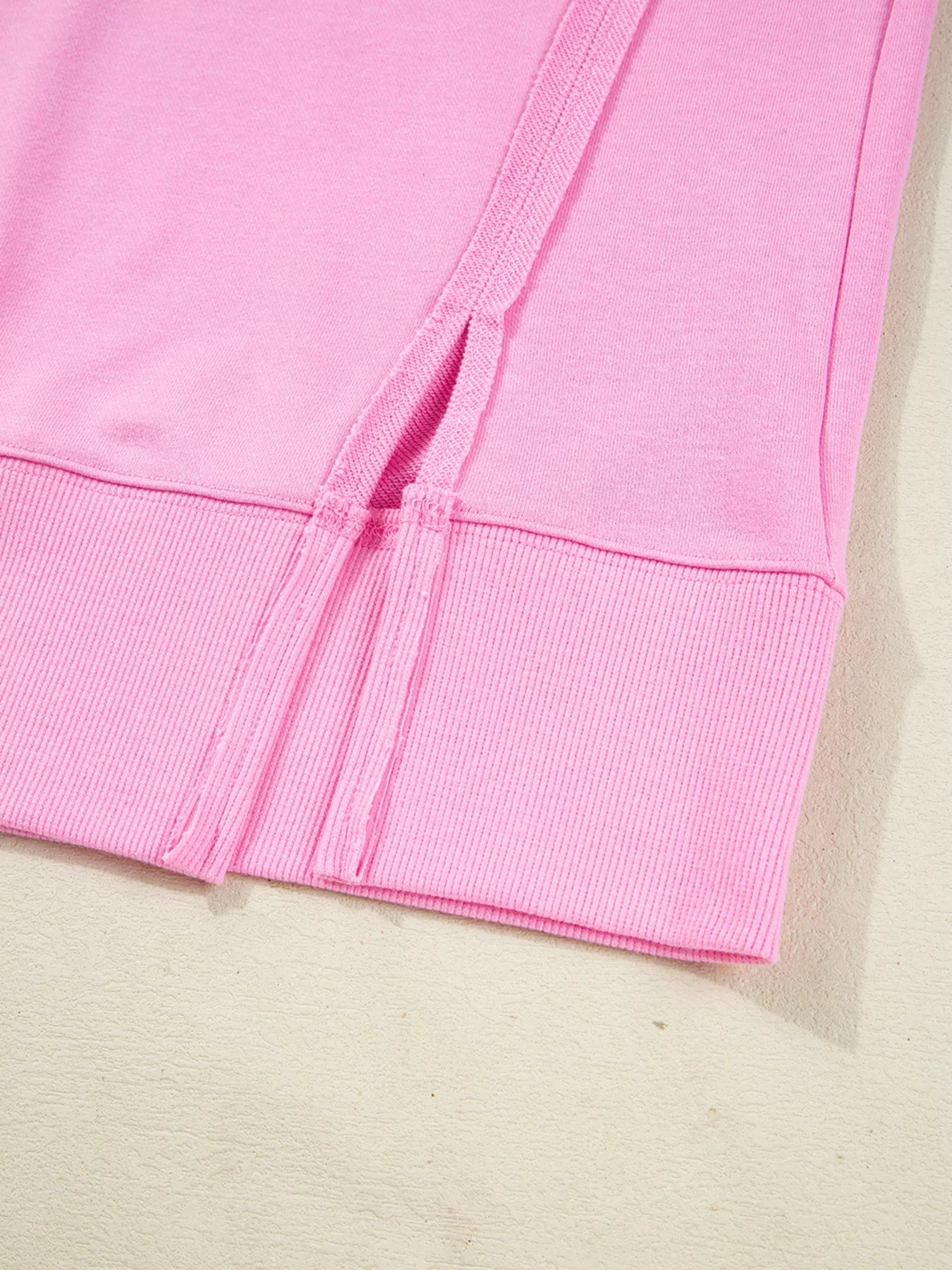 Sequin XOXO Letter Graphic Exposed Seam Baggy Sweatshirt - Rochelle's House LLC