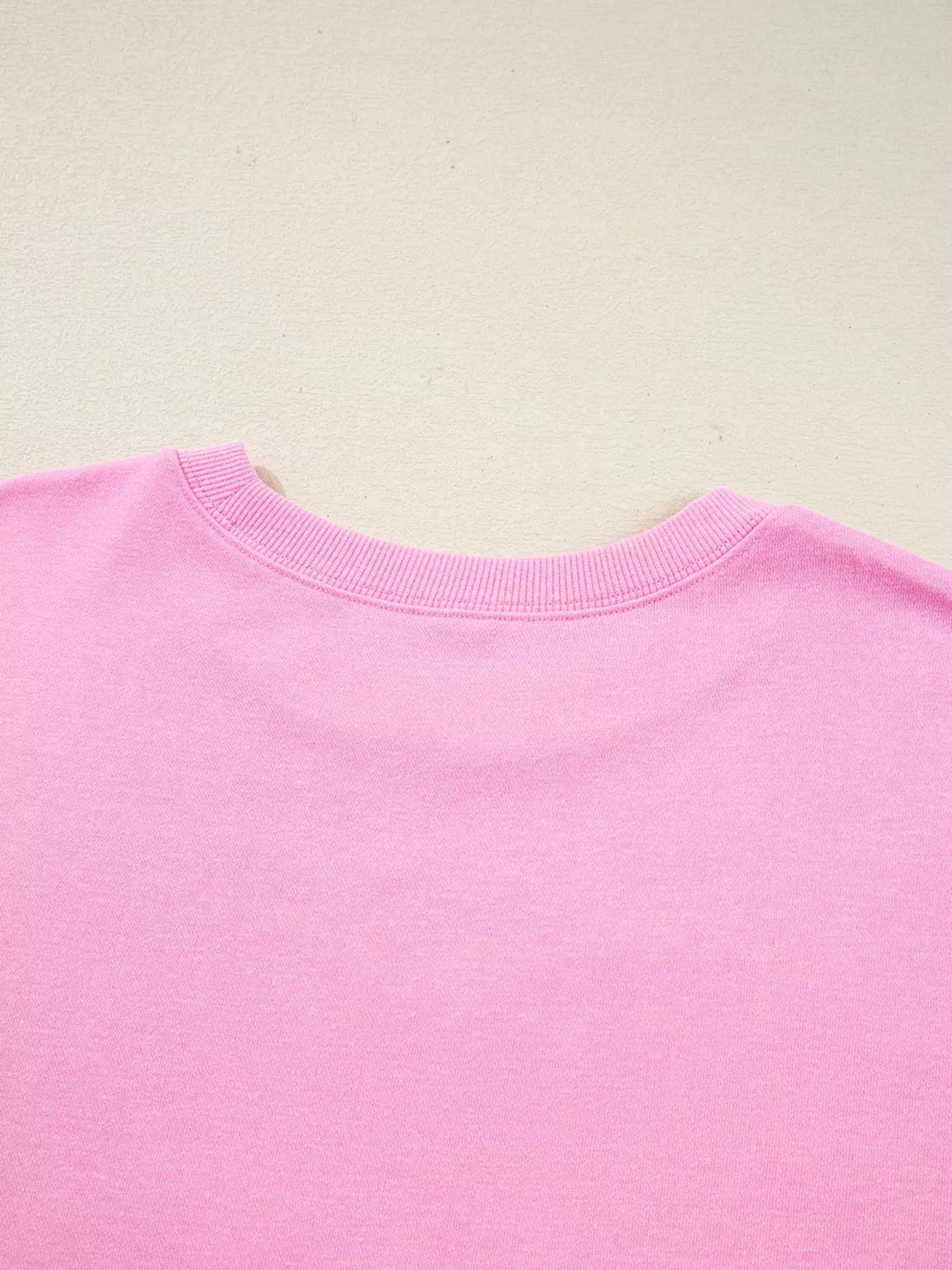 Sequin XOXO Letter Graphic Exposed Seam Baggy Sweatshirt - Rochelle's House LLC