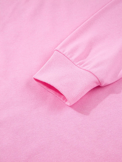 Sequin XOXO Letter Graphic Exposed Seam Baggy Sweatshirt - Rochelle's House LLC