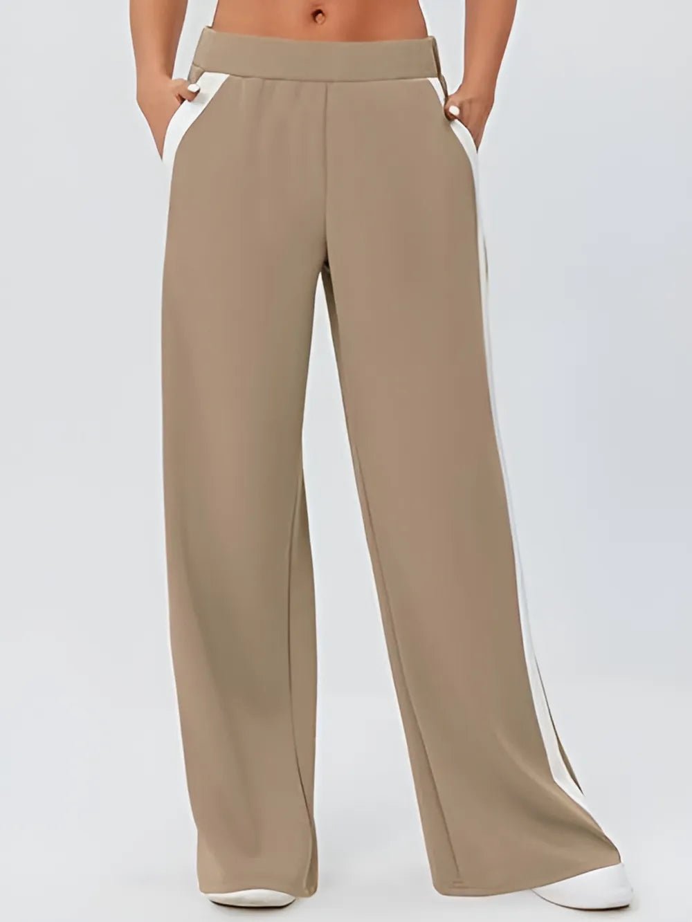 Side Striped Wide Leg Pants - Rochelle's House LLC