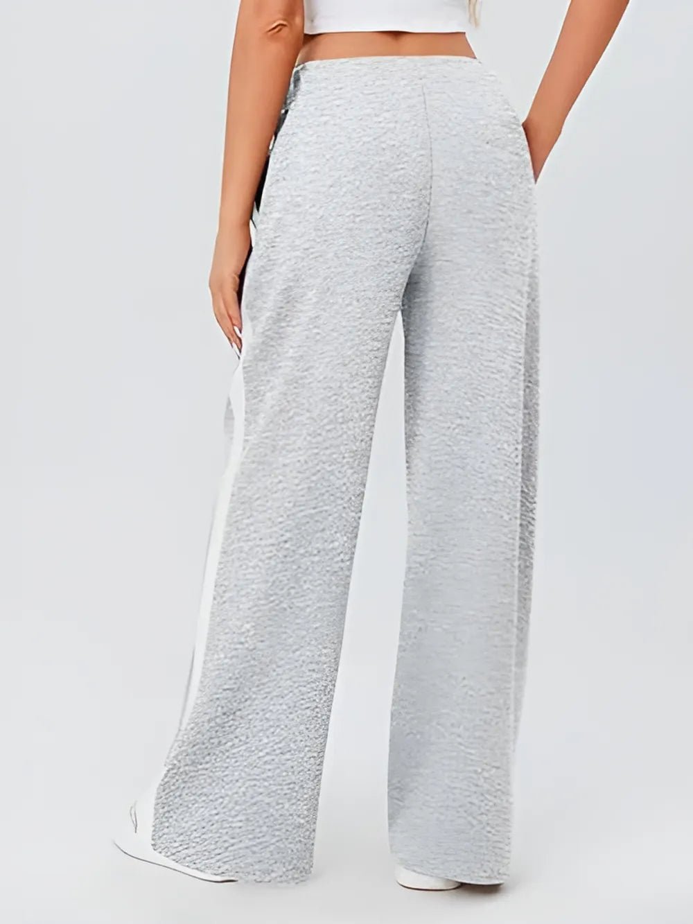 Side Striped Wide Leg Pants - Rochelle's House LLC