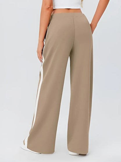 Side Striped Wide Leg Pants - Rochelle's House LLC
